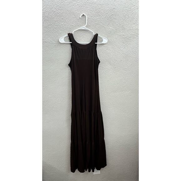 Carrie Allen Womens Maxi Dress Size Medium Brown Gemmed V-Neckline - Picture 7 of 11
